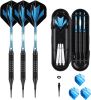 Darts Plastic Tip Set Colorful Rainbow Soft Tip Darts 50 Anti-Loose O-Rings 6 Shaft 6 Durable Flights Extra 50 Soft Tips Electronic Dartboard