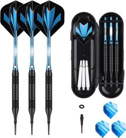 Darts Plastic Tip Set Colorful Rainbow Soft Tip Darts 50 Anti-Loose O-Rings 6 Shaft 6 Durable Flights Extra 50 Soft Tips Electronic Dartboard (Color: Blue-DART-D)
