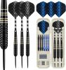 Darts Metal Tip Set, 3 Pack Steel Tip Darts Set, Professional Dart for Dartboard with Aluminum Shafts, Brass Barrels, Extra Flights, O-Rings