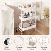 3/4-layer practical mobile trolley, metal movable storage rack, with lockable casters