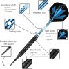 Darts Plastic Tip Set Colorful Rainbow Soft Tip Darts 50 Anti-Loose O-Rings 6 Shaft 6 Durable Flights Extra 50 Soft Tips Electronic Dartboard