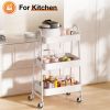 3/4-layer practical mobile trolley, metal movable storage rack, with lockable casters