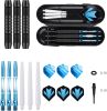 Darts Plastic Tip Set Colorful Rainbow Soft Tip Darts 50 Anti-Loose O-Rings 6 Shaft 6 Durable Flights Extra 50 Soft Tips Electronic Dartboard